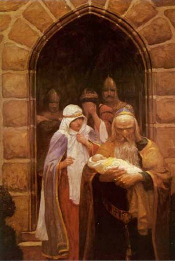 Merlin nimmt Arthur von Igraine