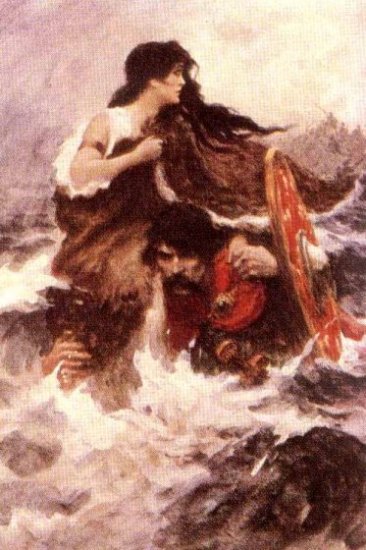 Naoise flieht und trägt Deirdre davon