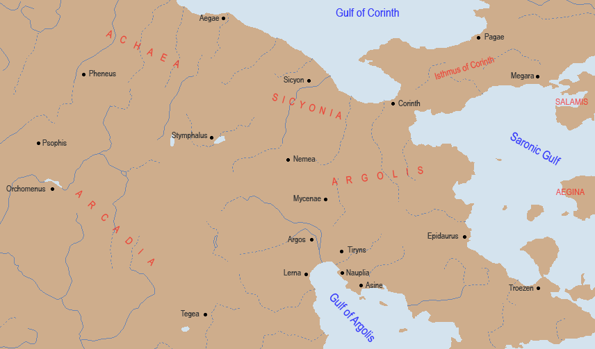 Karte von Argolis