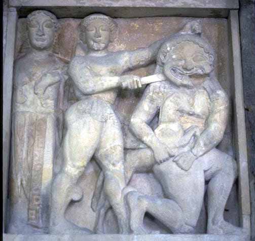 Perseus erschlägt die Gorgone