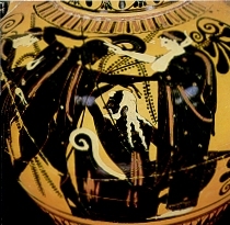 Priamos wird von Neoptolemos getötet