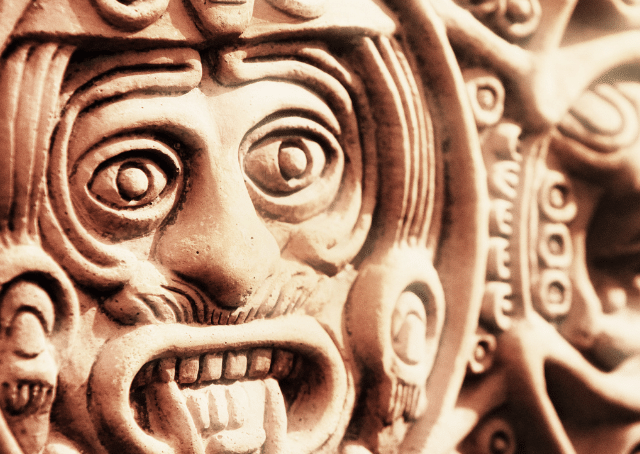 Gesicht von Tezcatlipoca dem rauchenden Spiegel