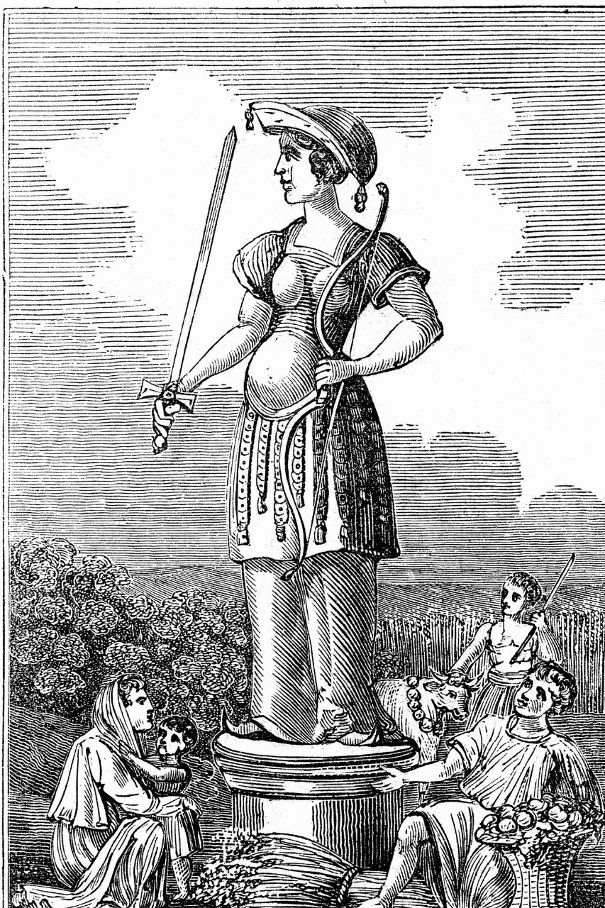 Freya, die Göttin der Liebe Holzschnitt