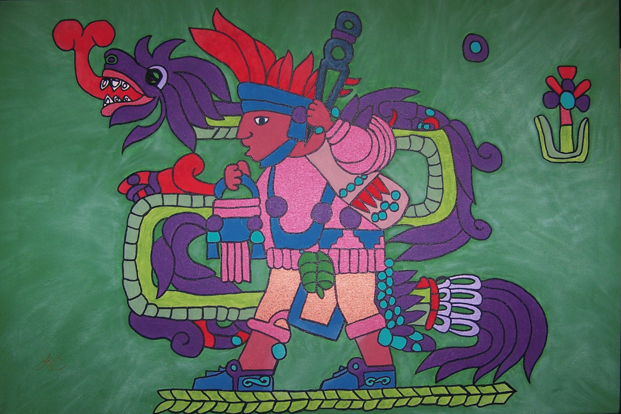 Darstellung des aztekischen Gottes Quetzalcoatl