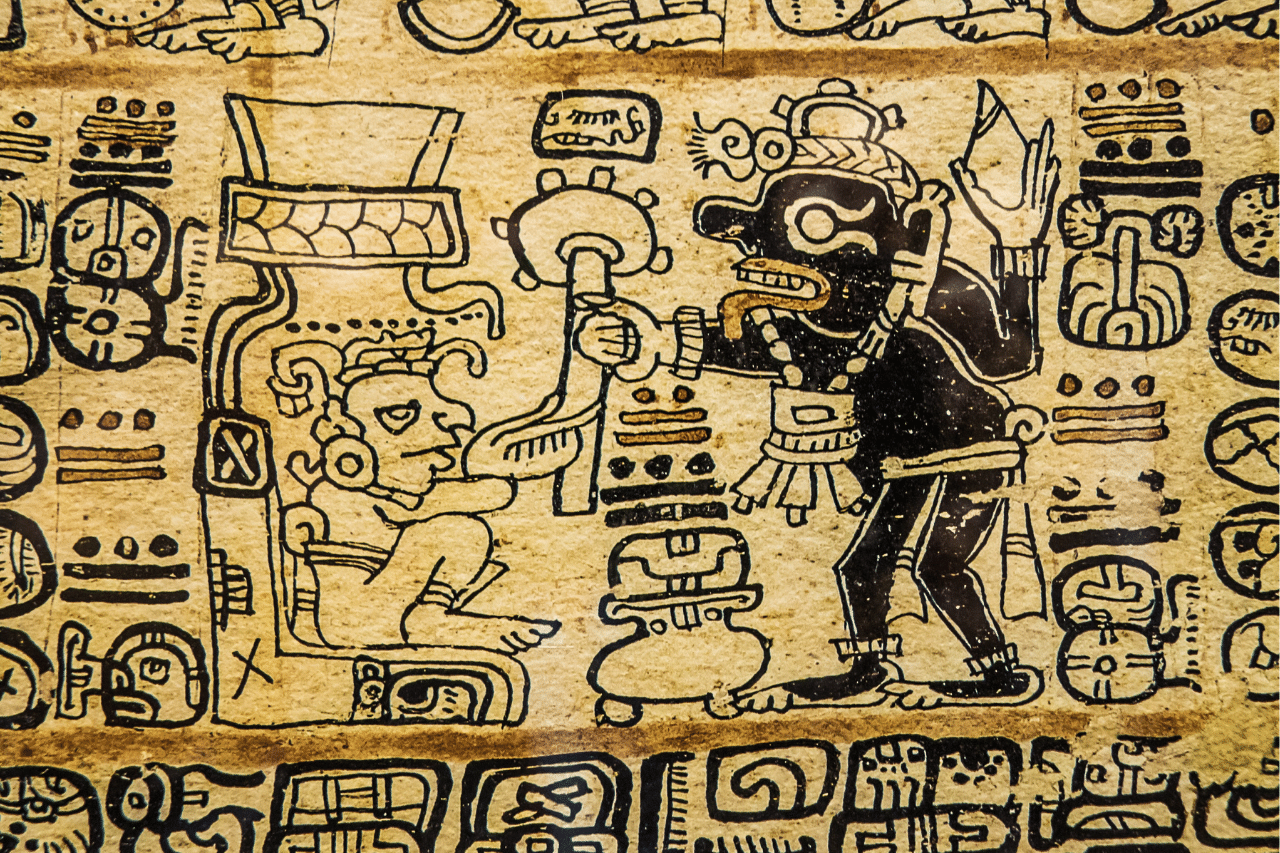 Darstellung der aztekischen Fruchtbarkeitsgöttin Xochiquetzal