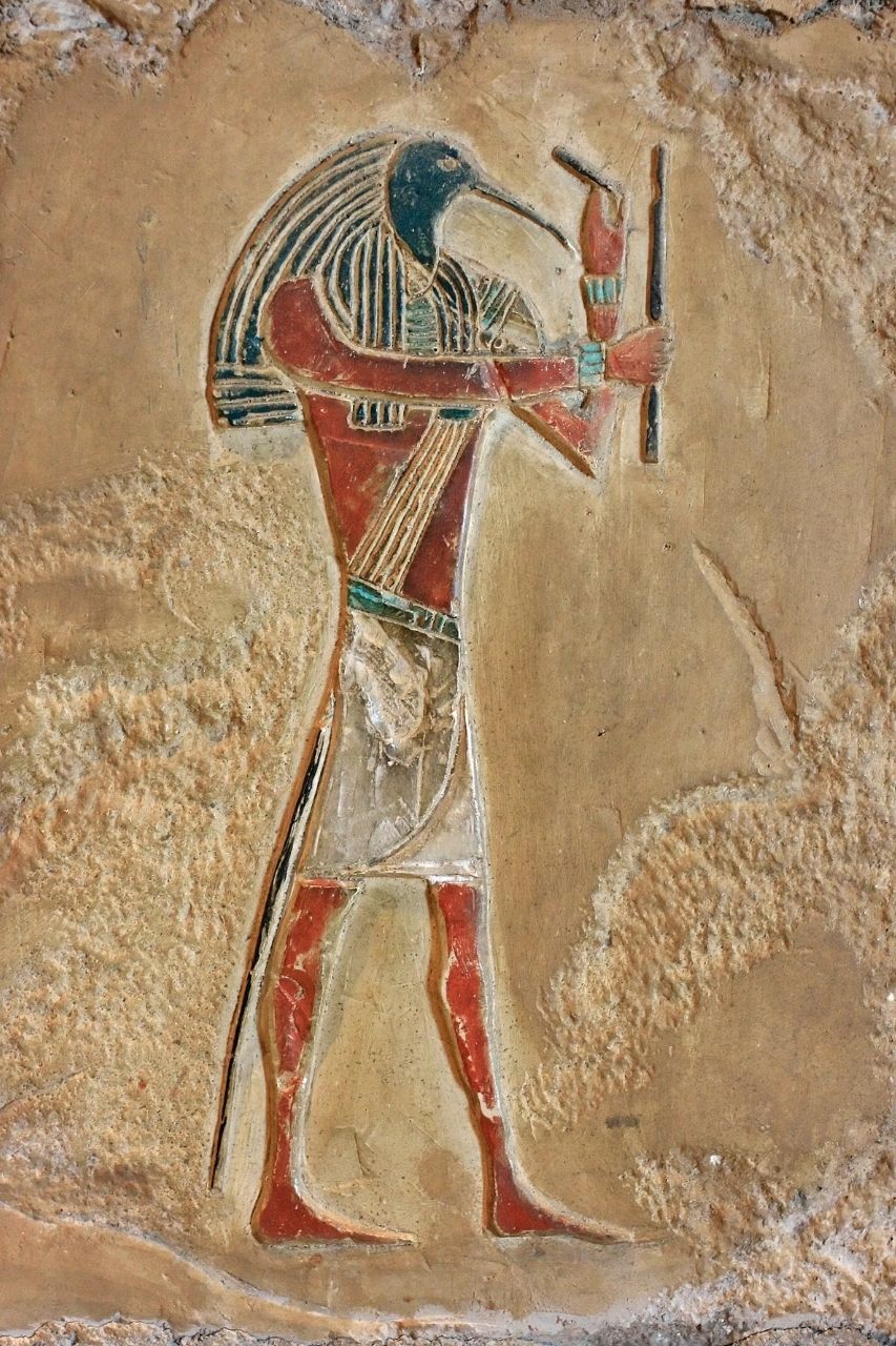 Thoth Illustration an der Wand