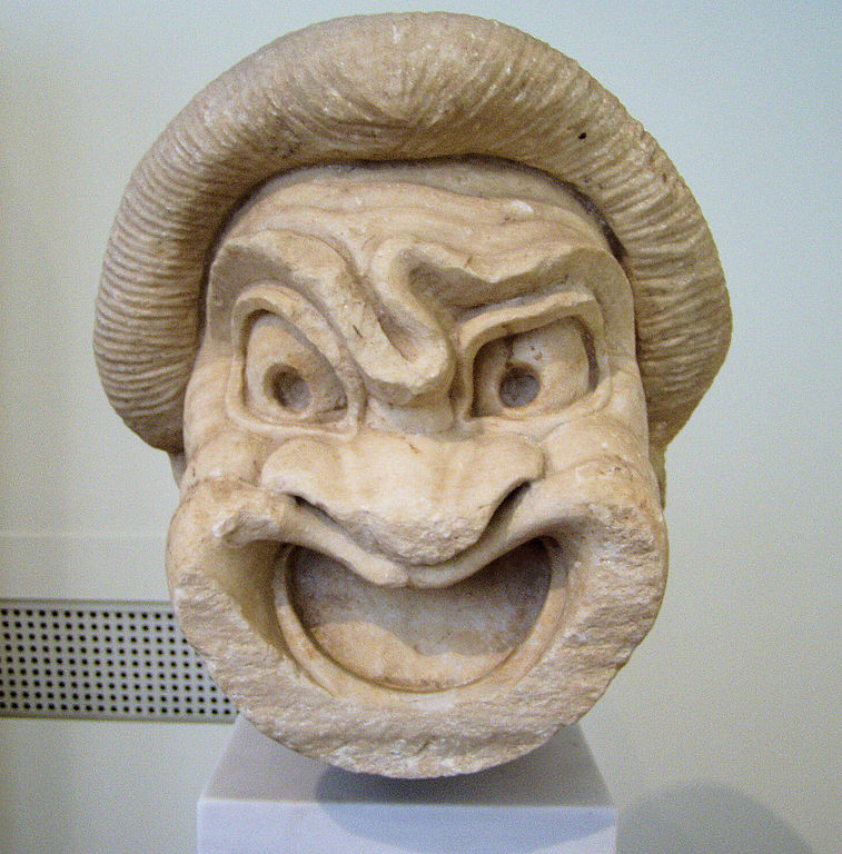 Antike griechische Komödienmaske Illustration