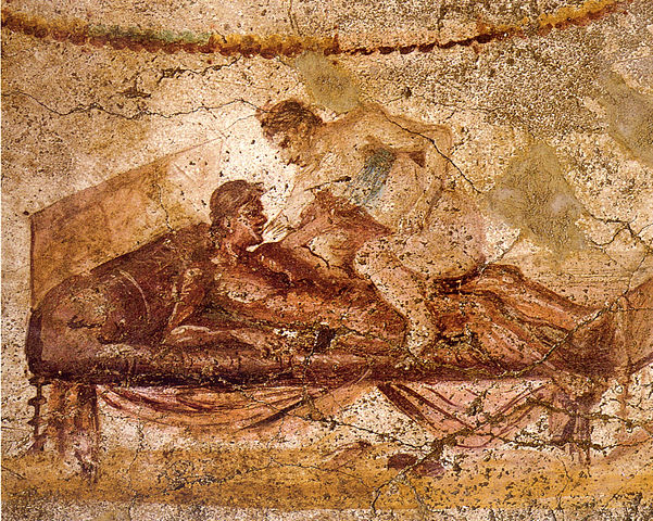 Erotische Szene aus Pompeji