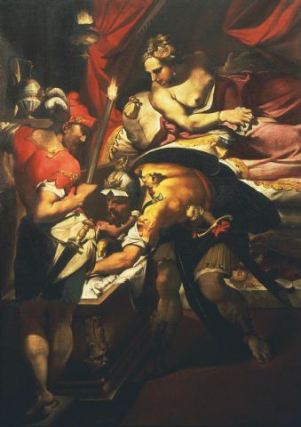 Gemälde, das das Gastmahl des Thyestes darstellt