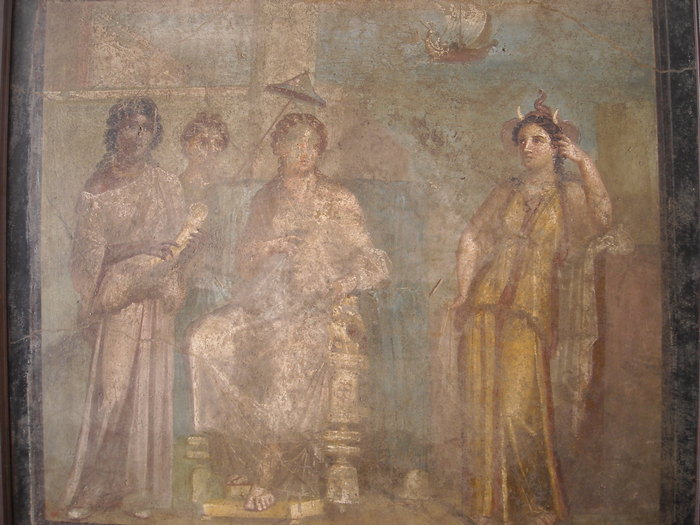 Klassisches Gemälde mit Szenen aus der Aeneis