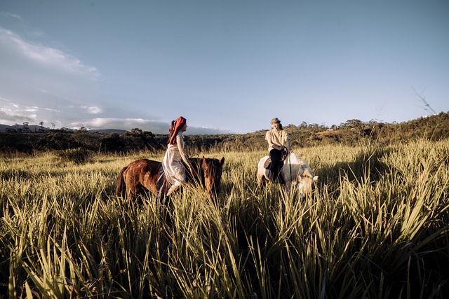 Adyghe women riding horses