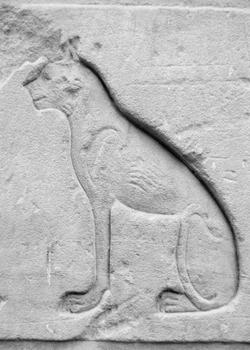 Carving of Egyptian goddess of cats Bastet
