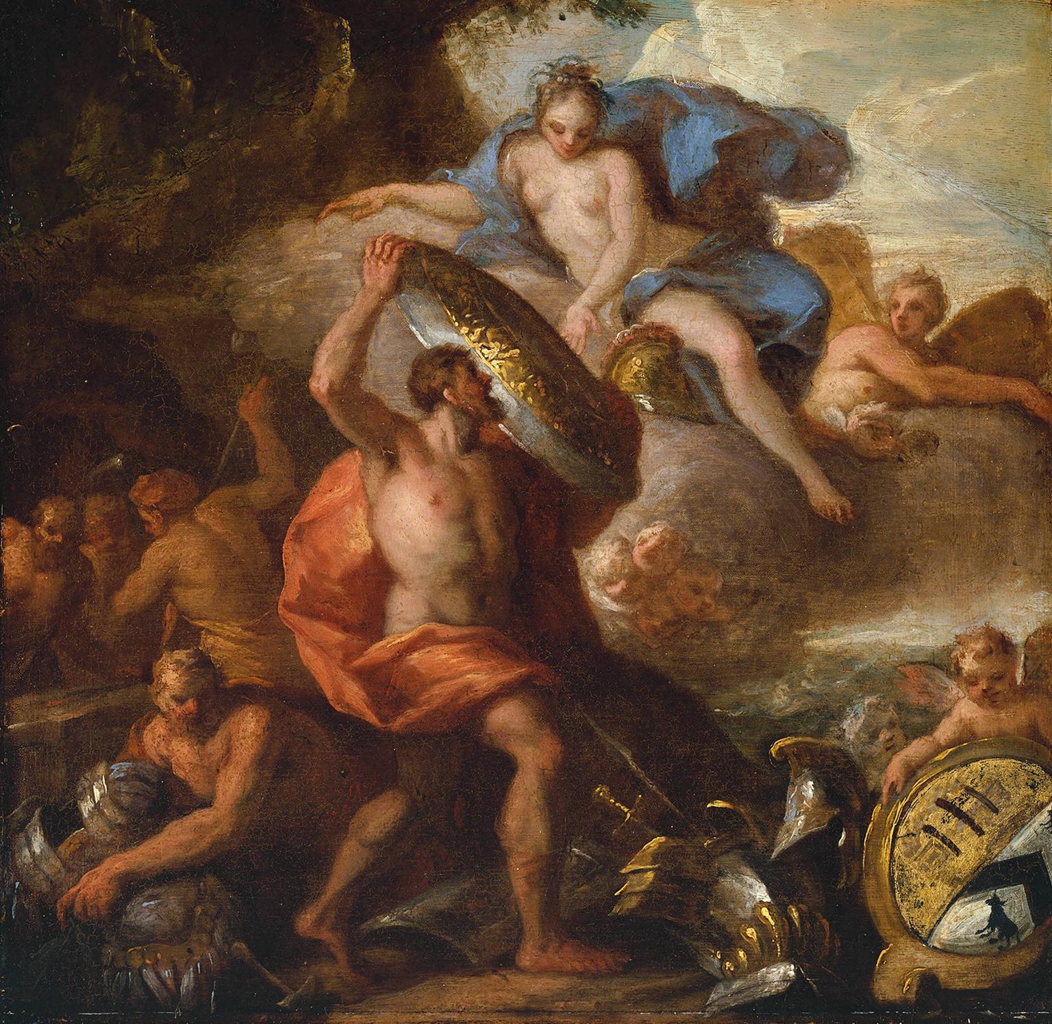 Thetis accepting the shield of Achilles from Vulcan