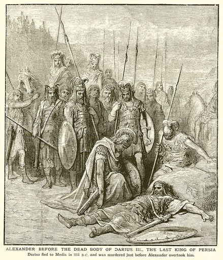 Digital image of Alexander before the dead body of Darius III the last king of Persia