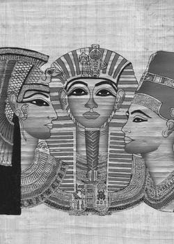 Egyptian goddesses on papyrus
