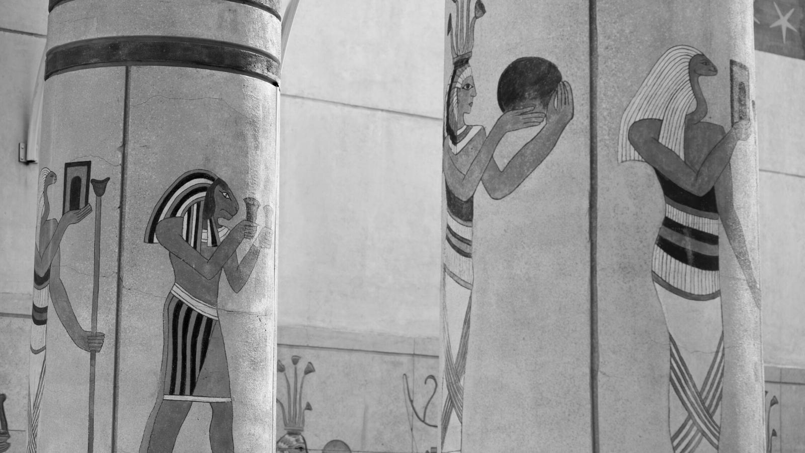 Egyptian gods in a temple