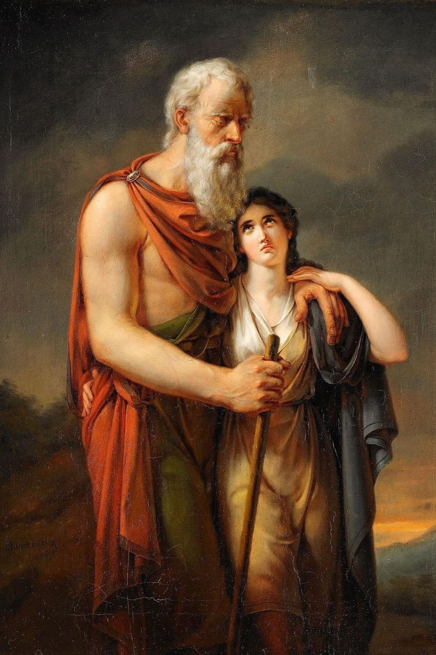 Antigone und Oedipus auf der Wanderschaft nach ihrem Exil aus Theben