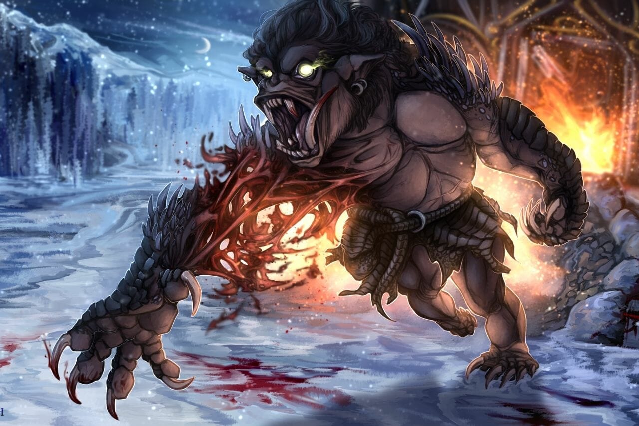 Was repräsentiert Grendel – Illustration des Monsters aus Beowulf