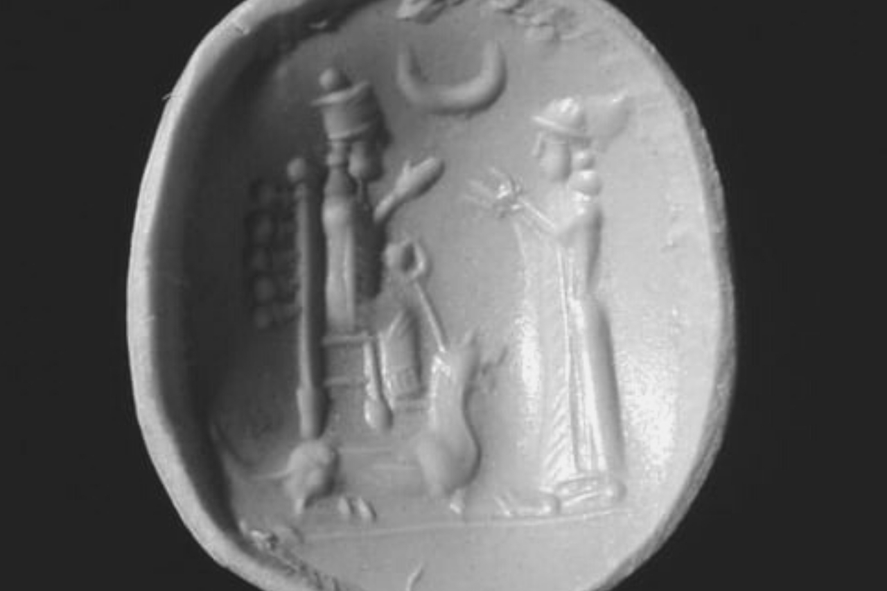 Gula Göttin auf einem Artefakt