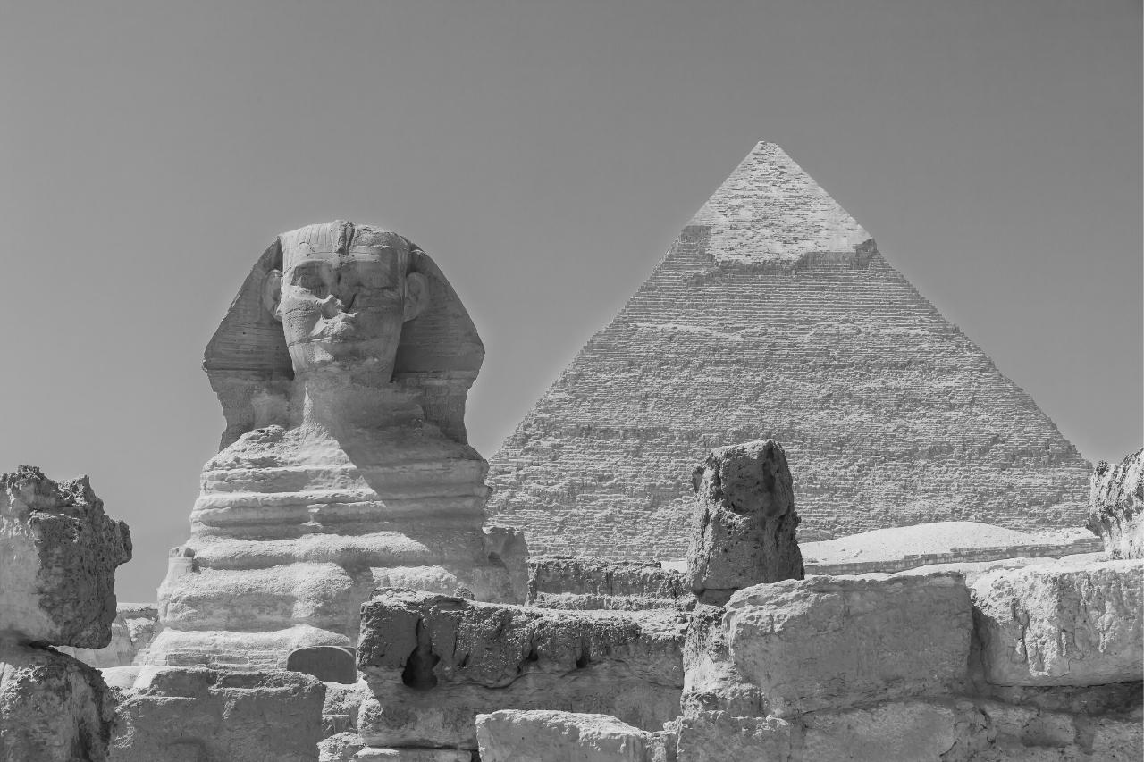 Khafre und die Große Sphinx von Gizeh