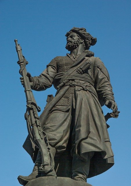 Monument of Cossack soldier