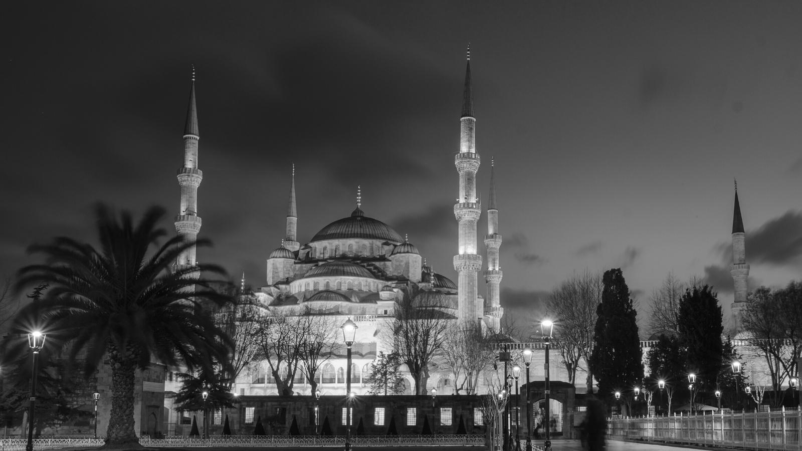 Mosque at night Istanbul Turkey