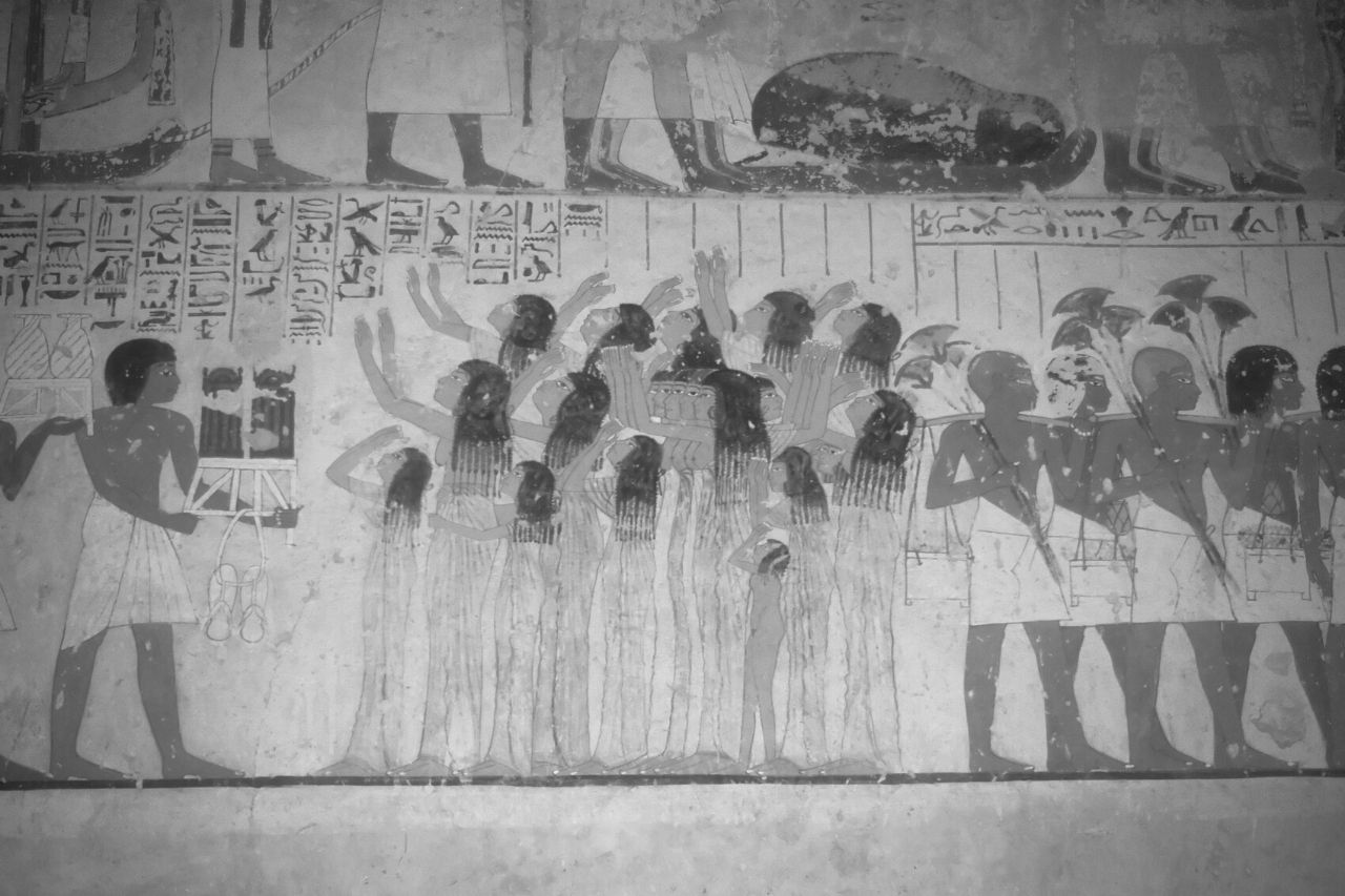 Painting from ancient Egypt tomb funeral procession