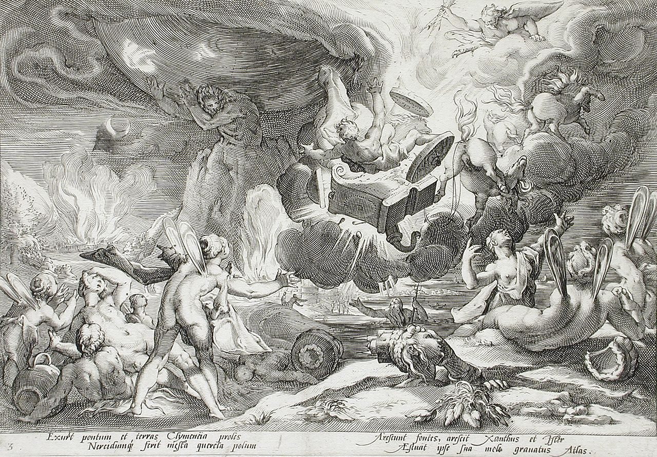 Phaethon lenkt den Wagen zur Sonne, Hendrik Goltzius, 1590