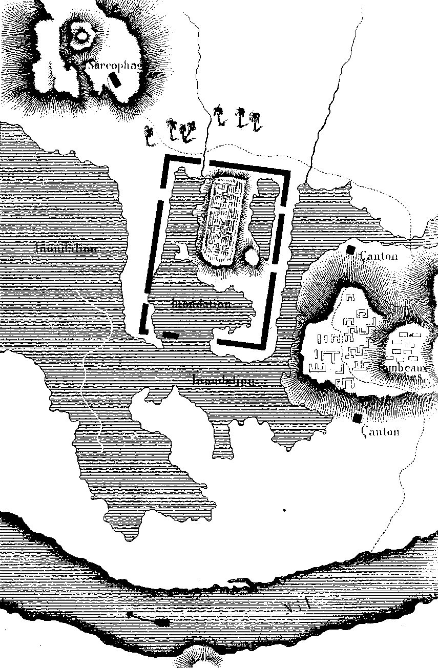 Karte der Ruinen von Sais, von Jean-Francois Champollion, 1828