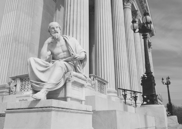 Statue of Herodotus who gave a pseudo-historical account of Lydia