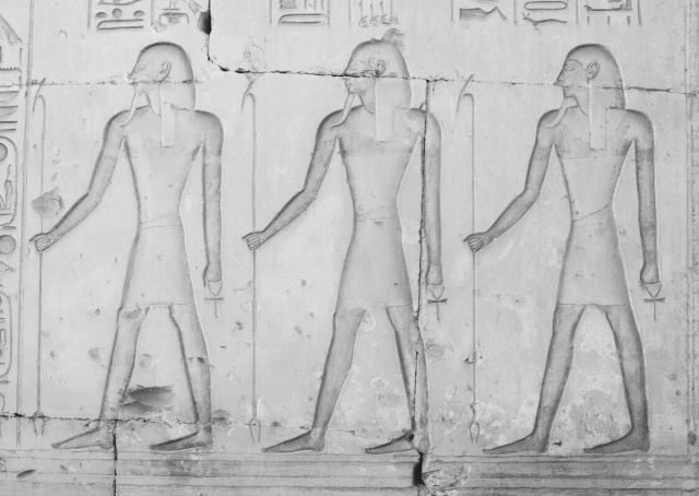 Three ancient Egyptian priests