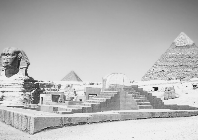 View of Sphinx and the pyramids the symbols of Egyptian culture