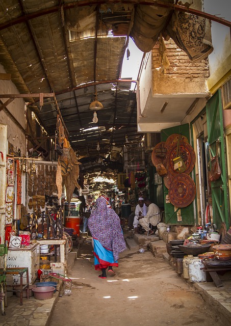 Frau auf einem Markt in Nyala Sudan